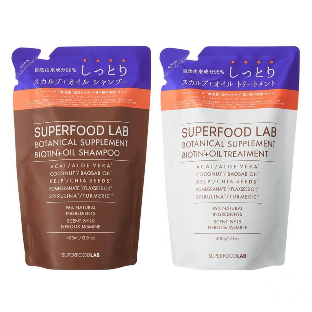 【詰替えセット】SUPERFOOD LAB BIOTIN + OIL SHAMPOO & TREATMENT  リフィルセット
