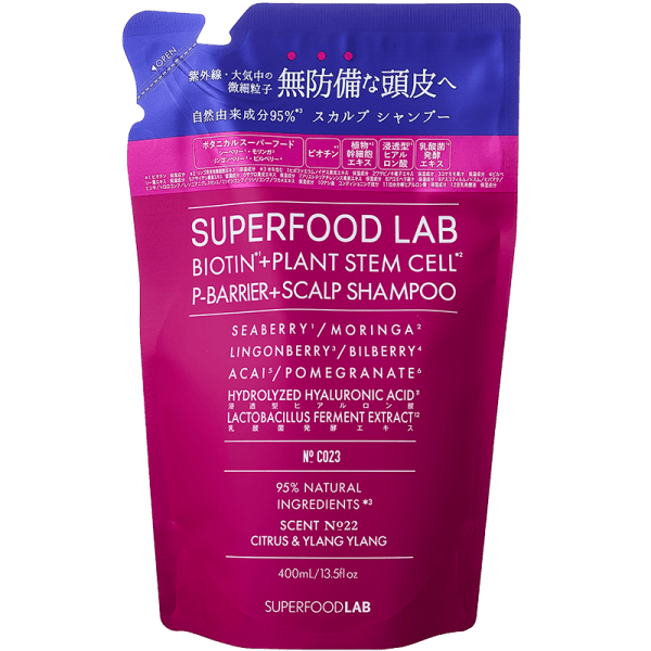 SUPERFOODLAB SFL048/SFL ビオチン+ Pバリア スカルプシャンプー リフィル 400ml
