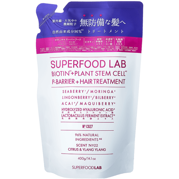 SUPERFOODLAB SFL049/SFL ビオチン+ Pバリア ヘアトリートメント リフィル 400g
