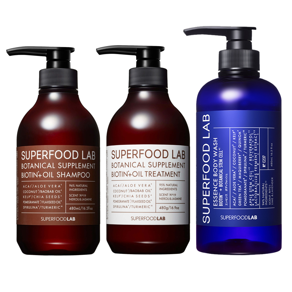 SUPERFOODLAB しっとりヘアケア・さっぱりボディケア3点セット