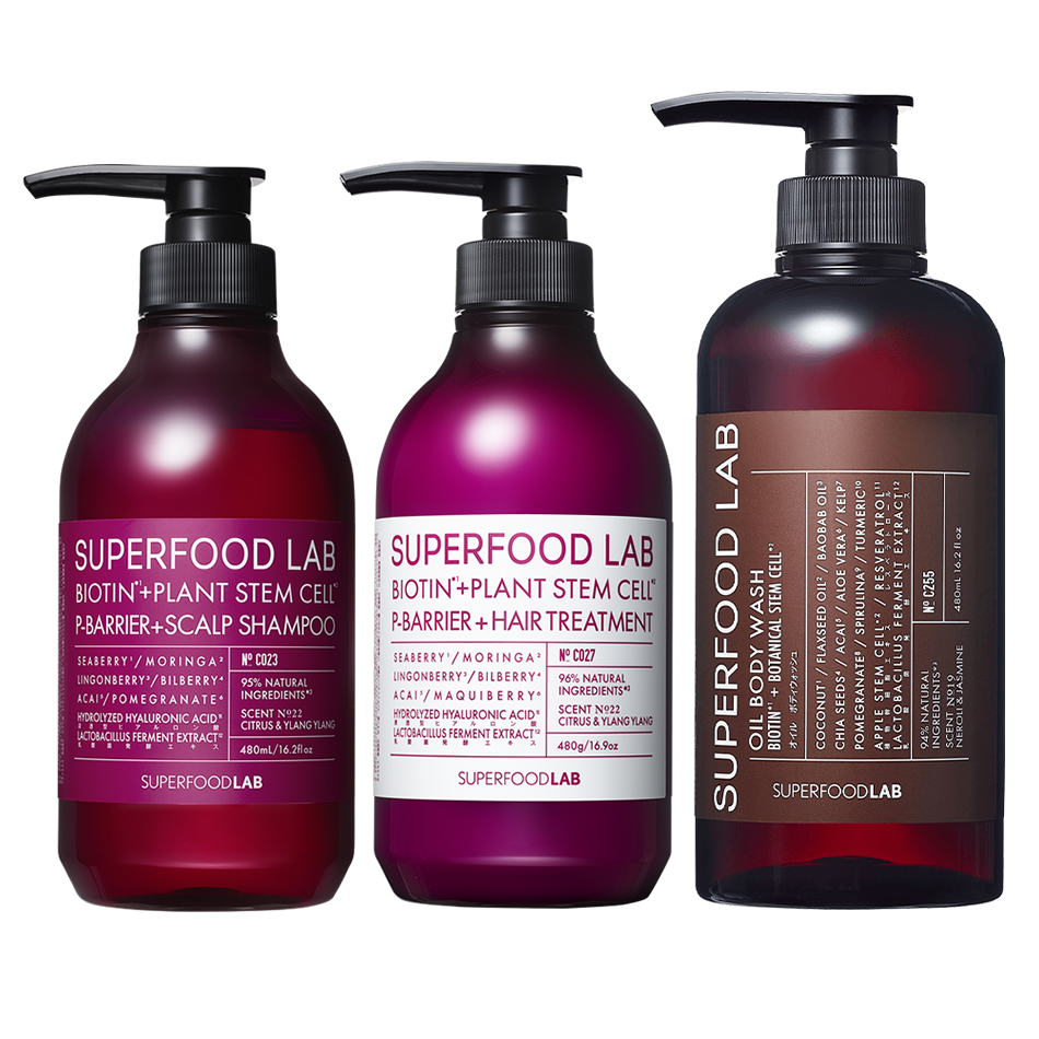 SUPERFOODLAB すっきりヘアケア＆しっとりボディケア3点セット