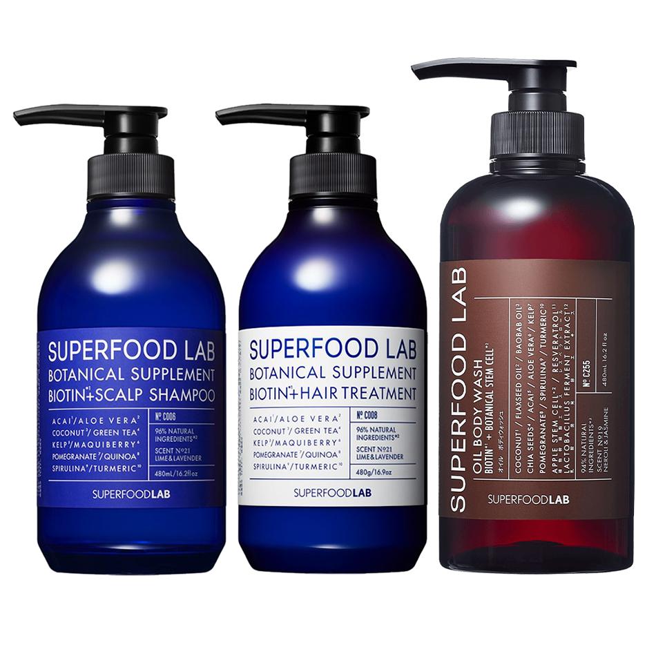 SUPERFOODLAB さっぱりヘアケア＆しっとりボディケア3点セット