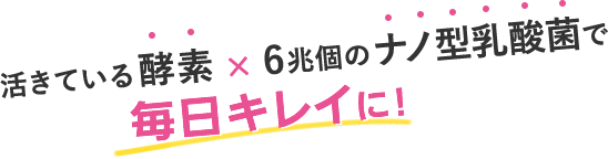 活きている酵素×6兆個のナノ型乳酸菌でスマートボディに!